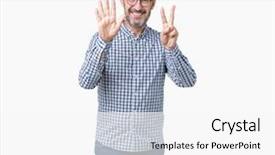  Presentation with elegant - Theme having up with fingers number seven background and a  colored foreground