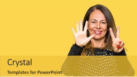  Presentation with beautiful - Cool new slide deck with up with fingers number seven backdrop and a  colored foreground