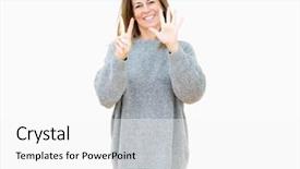  Presentation with number - PPT layouts enhanced with up with fingers number seven background and a  colored foreground