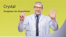  Presentation with professional development of teachers - Cool new PPT theme with up with fingers number seven backdrop and a yellow colored foreground