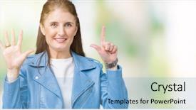  Presentation with math cubic roots of unity complex number - Colorful PPT theme enhanced with up with fingers number seven backdrop and a  colored foreground