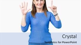  Presentation with math cubic roots of unity complex number - Presentation design featuring up with fingers number seven background and a  colored foreground