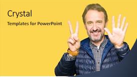  Presentation with age of enlightenment - Colorful presentation theme enhanced with up with fingers number seven backdrop and a  colored foreground