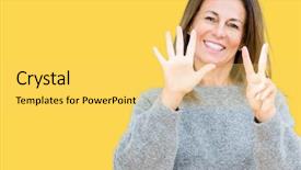  Presentation with black women beautiful woman - Presentation theme with up with fingers number seven background and a  colored foreground