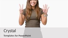  Presentation with beautiful midnight sun over - Colorful presentation theme enhanced with up with fingers number seven backdrop and a  colored foreground