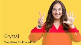  Presentation with number - Presentation theme consisting of up with fingers number seven background and a  colored foreground