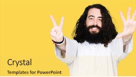  Presentation with jesus christ - Amazing slide set having up with fingers number seven backdrop and a yellow colored foreground