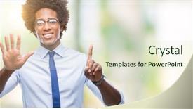  Presentation with afro - Cool new theme with up with fingers number six backdrop and a  colored foreground