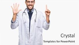  Presentation with handsome - PPT layouts enhanced with up with fingers number six background and a white colored foreground