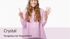  Presentation with number - Slide deck consisting of up with fingers number six background and a lemonade colored foreground