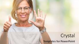  Presentation with hispanic - Slides featuring up with fingers number six background and a soft green colored foreground