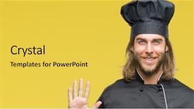  Presentation with long service award - Slide deck consisting of up with fingers number six background and a  colored foreground