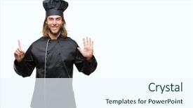  Presentation with long hair man - Slides featuring up with fingers number six background and a  colored foreground