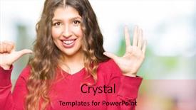  Presentation with red - Amazing presentation design having up with fingers number six backdrop and a  colored foreground