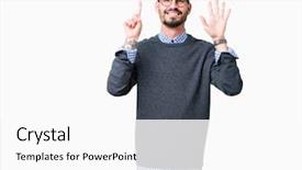  Presentation with smart - Beautiful slide set featuring up with fingers number six backdrop and a  colored foreground