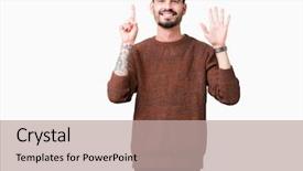  Presentation with winter - Cool new presentation design with up with fingers number six backdrop and a  colored foreground