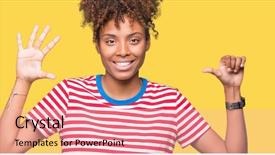  Presentation with african american seniors - Colorful slide set enhanced with up with fingers number six backdrop and a  colored foreground