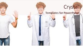  Presentation with collage medical - PPT theme having up with fingers number six background and a lemonade colored foreground