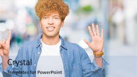  Presentation with afro hair salon - Amazing presentation theme having up with fingers number six backdrop and a  colored foreground