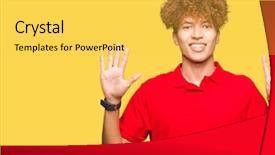  Presentation with afro hair salon - Cool new presentation design with up with fingers number six backdrop and a  colored foreground