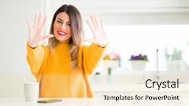  Presentation with handball champions league cup - Audience pleasing slide deck consisting of up with fingers number ten backdrop and a blonde colored foreground