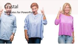  Presentation with successful group of surgeons - Presentation theme with up with successful idea exit background and a  colored foreground