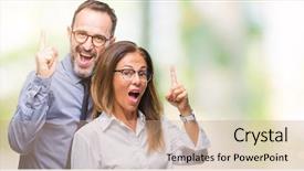  Presentation with movie theater loving couple - Beautiful theme featuring up with successful idea exit backdrop and a  colored foreground