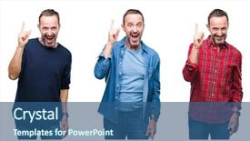  Presentation with collage - Beautiful presentation featuring up with successful idea exit backdrop and a  colored foreground