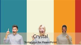  Presentation with collage of diversity people - Presentation theme having up with successful idea exit background and a lemonade colored foreground