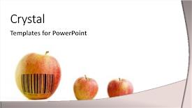  Presentation with genetically - Colorful PPT theme enhanced with upc symbols - genetically modified extra large apple backdrop and a white colored foreground
