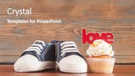  Presentation with birthday celebration - Audience pleasing PPT layouts consisting of upcakes for a baby shower backdrop and a coral colored foreground