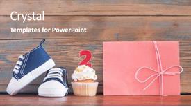  Presentation with birthday celebration - Colorful PPT theme enhanced with upcakes for a baby shower backdrop and a  colored foreground