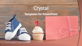  Presentation with birthday celebration - Theme featuring upcakes for a baby shower background and a coral colored foreground