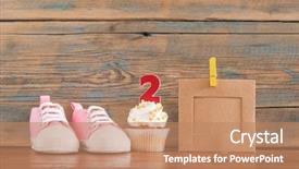  Presentation with birthday celebration - Amazing PPT layouts having upcakes for a baby shower backdrop and a  colored foreground
