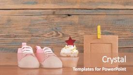  Presentation with birthday celebration - Beautiful theme featuring upcakes for a baby shower backdrop and a  colored foreground