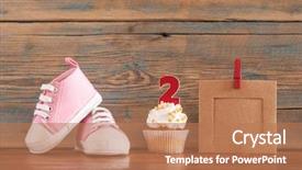  Presentation with birthday celebration - PPT layouts with upcakes for a baby shower background and a  colored foreground