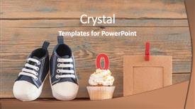  Presentation with birthday celebration - Theme having upcakes for a baby shower background and a  colored foreground