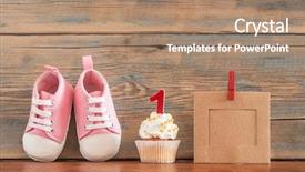  Presentation with baby celebration - PPT layouts enhanced with upcakes for a baby shower background and a  colored foreground