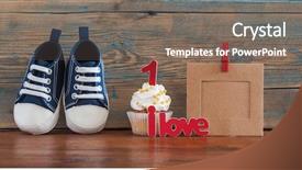  Presentation with birthday celebration - Beautiful PPT layouts featuring upcakes for a baby shower backdrop and a  colored foreground