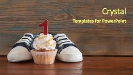  Presentation with birthday celebration - PPT layouts having upcakes for a baby shower background and a  colored foreground