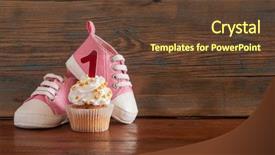  Presentation with baby celebration - Cool new PPT theme with upcakes for a baby shower backdrop and a  colored foreground