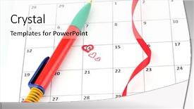  Presentation with page - Audience pleasing slides consisting of upcoming events - calendar page with hearts pen backdrop and a white colored foreground