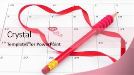  Presentation with page - Amazing theme having upcoming events - calendar page with hearts pencil backdrop and a  colored foreground