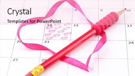  Presentation with page - Cool new presentation with upcoming events - calendar page with hearts pencil backdrop and a lemonade colored foreground