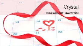  Presentation with valentines day - Cool new PPT layouts with upcoming events - calendar page with hearts backdrop and a coral colored foreground