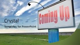  Presentation with coming soon - Colorful presentation theme enhanced with upcoming events - coming up or soon expecting backdrop and a  colored foreground