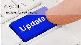  Presentation with notebook - PPT layouts featuring update key - technology background background and a light gray colored foreground