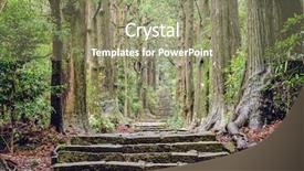  Presentation with unesco - Presentation theme featuring uphill road - kumano kodo at daimon-zaka background and a coral colored foreground