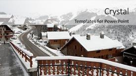  Presentation with parks and recreation snow storm - Presentation theme with uphill road - meribel ski resort after snow background and a  colored foreground