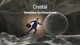  Presentation with struggle - Amazing PPT theme having uphill struggle - businessman in difficult challenge concept backdrop and a dark gray colored foreground